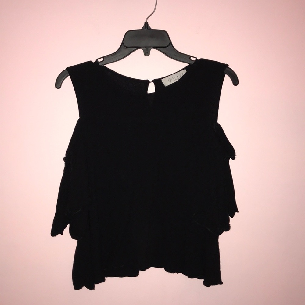 Black off the shoulder top